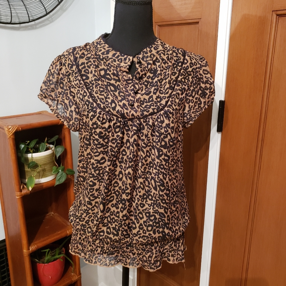 L8ter leopard print blouse